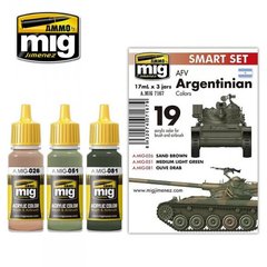 Набір акрилових фарб AMMO A-MIG-7167: Кольори бронетехніки Аргентини