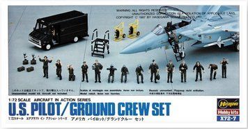Набір фігурок U.S. Pilot / Groud crew set та збірна модель фургон Chevrolet, 1:72, Hasegawa, 35007