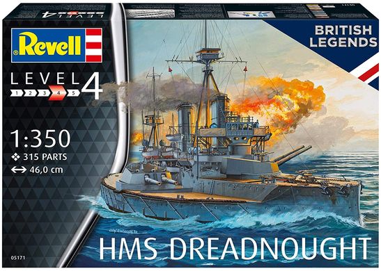 Линкор "HMS DREADNOUGHT", 1:350, Revell, 05171