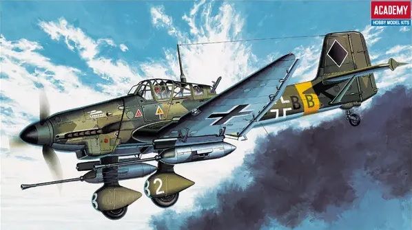 Немецкий штурмовик "Штука" Stuka Ju 87G-1 Tank Buster, 1:72, Academy, 12450 (Сборная модель)