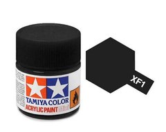 XF-1, Акриловая краска Tamiya Mini XF-1 матовый черный, 10 мл, 81701