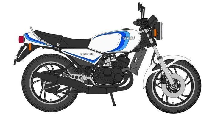 Збірна модель Мотоцикл Yamaha RZ350 (4U0) (1981), 1:12, Hasegawa, 21515