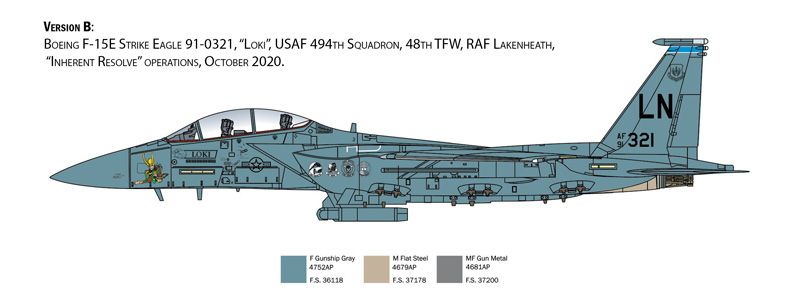 Истребитель F-15E Strike Eagle, 1:48, Italeri, 2803 (Сборная модель)