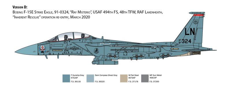 Винищувач F-15E Strike Eagle, 1:48, Italeri, 2803 (Збірна модель)
