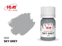 1033 Небесно-серый, акриловая краска, ICM, 12 мл