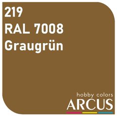 Краска Arcus 219 RAL 7008 Graugrün, 10 мл, эмалевая