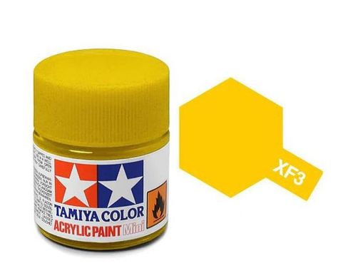 XF-3, Акриловая краска Tamiya Mini XF-3 матовый желтый, 10 мл, 81703