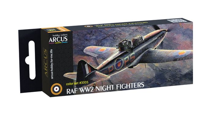 Набір емалевих фарб "RAF WW2 Night Fighters", Arcus, 3005