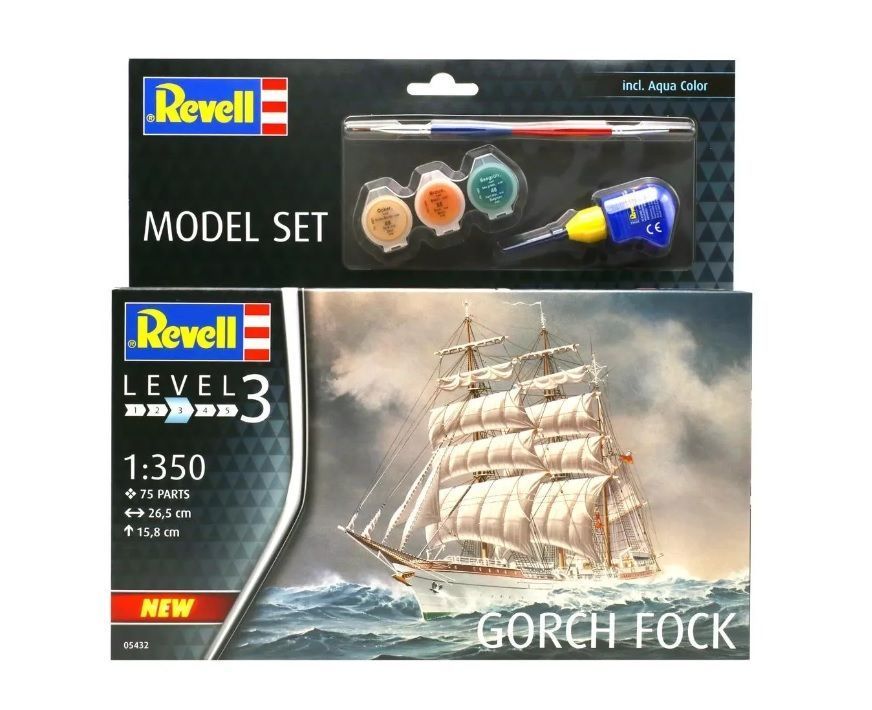 Вітрильне судно Gorch Fock 1:350, Revell, 05432 (Подарунковий набір)