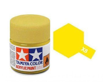 X-8, Акрилова фарба Tamiya Mini X-8 лимонно-жовтий (глянсова), 10 мл, 81508