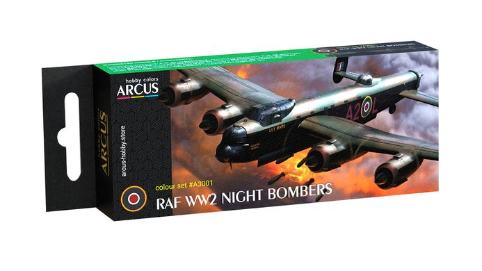 Набор акриловых красок "RAF WW2 Night Bombers", Arcus, А3001