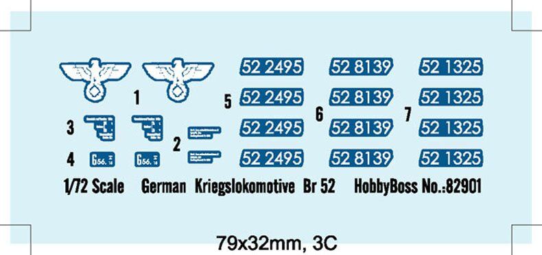 Паровоз Br 52 (German Kriegslokomotive), 1:72, Hobby Boss, 82901
