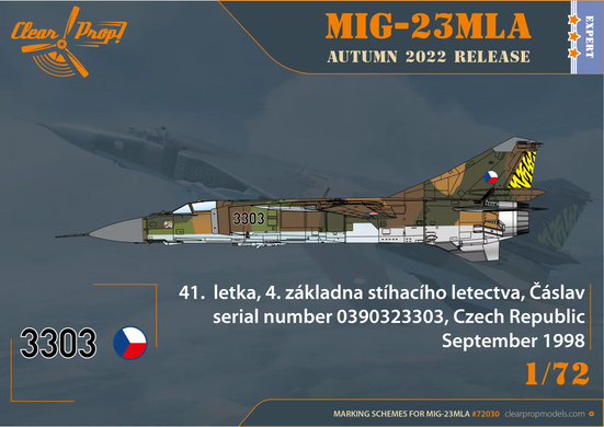 Винищувач MIG-23 MLA Flogger-G, 1:72, Clear Prop, CP72030 (Збірна модель)