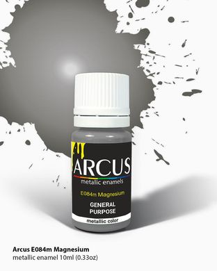 Краска Arcus E084 Magnesium - Металлик магний, 10 мл, эмалевая