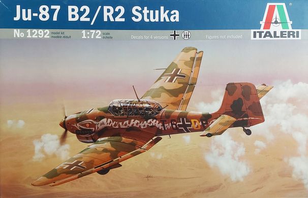 Бомбардувальник Ju 87 B2/R2 Stuka, 1:72, Italeri, 1292 (Збірна модель)