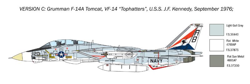 Винищувач F-14A Tomcat, 1:72, Italeri, 1414 (Збірна модель)