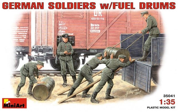 Німецькі солдати з паливними бочками, збірні фігури 1:35, MiniArt, 35041